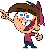 Imagem do personagem Timmy de Os Padrinhos Mágicos apontando para cima